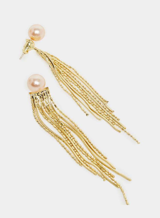 Styli Link Bar Tassel Earrings - Image 1